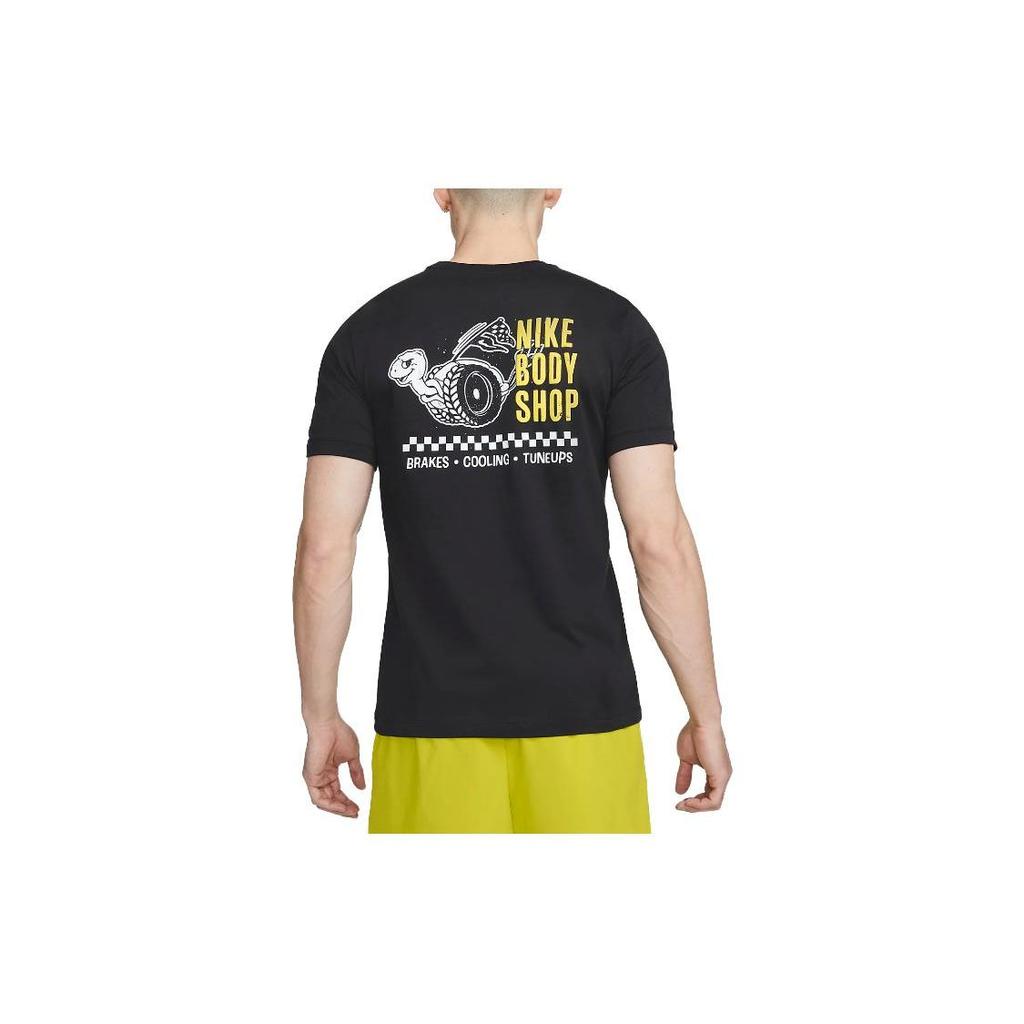 Nike Solid Pattern Logo Crew Neck T-Shirt Men Tops Black FD0127-010