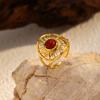 European and American Retro Personalized Stainless Steel Ring Sun Hollow Ring Electroplated 18K Gold Opening Versatile Ring