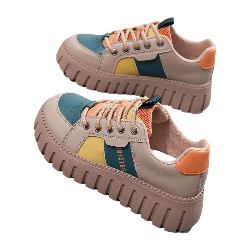 PLOVER Spring and Autumn Internet Celebrity Versatile Casual Thick-soled Muffin Shoes Super Fire Port Wind Non-slip Heightening Lightweight Fashion