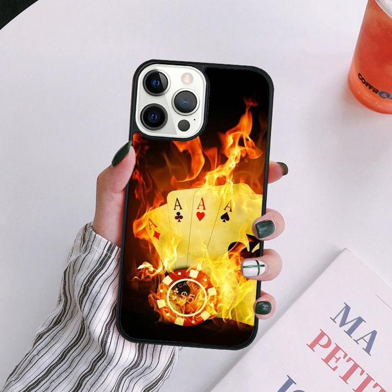 Poker Playing Card Phone Case For iPhone 17 Air 14 13 12 16Pro Max 15 11 Plus Cover Shell Max Coque