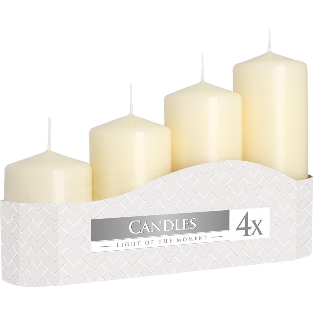 Pillar Candles Set of 4 Ivory 50mm