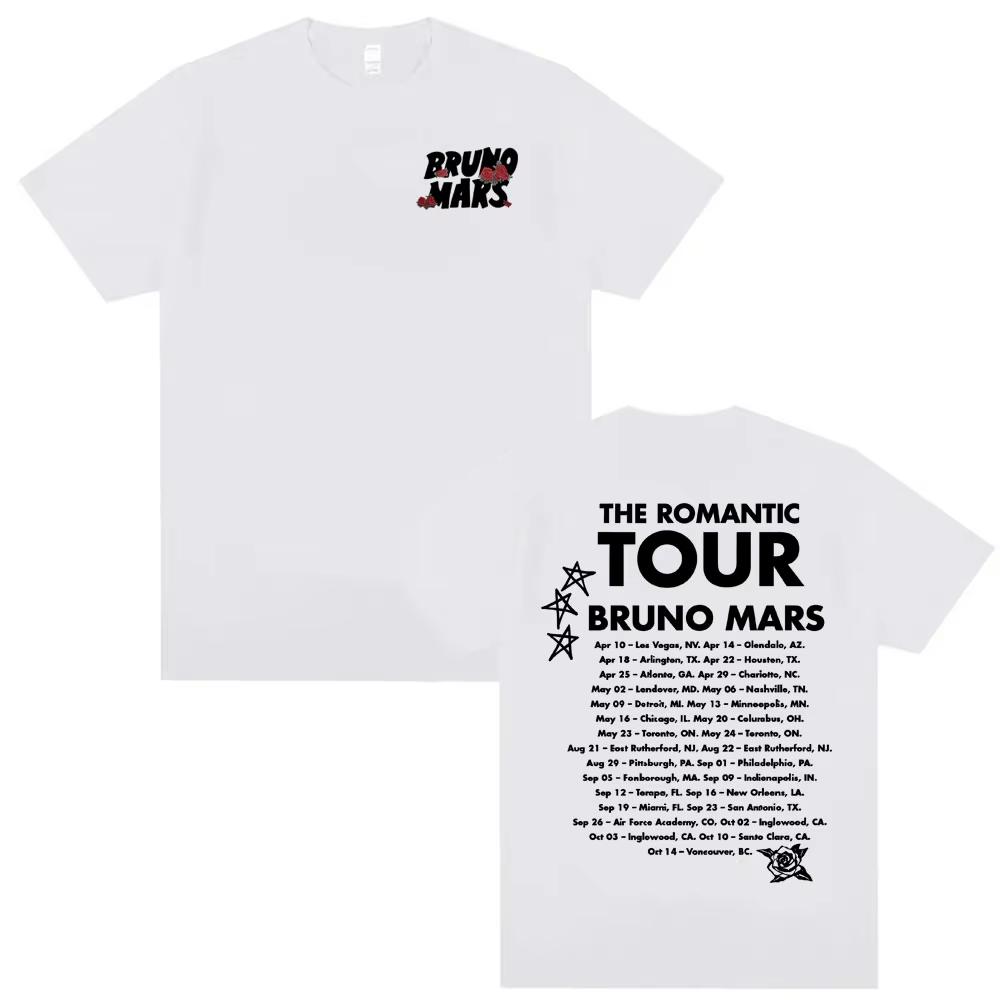 

Bruno Mars Romantic Tour 2026 Concert Tshirt Summer Mens Womens Luxury Retro Hip Hop Punk Casual Cotton Oversized Tshirt 4XL