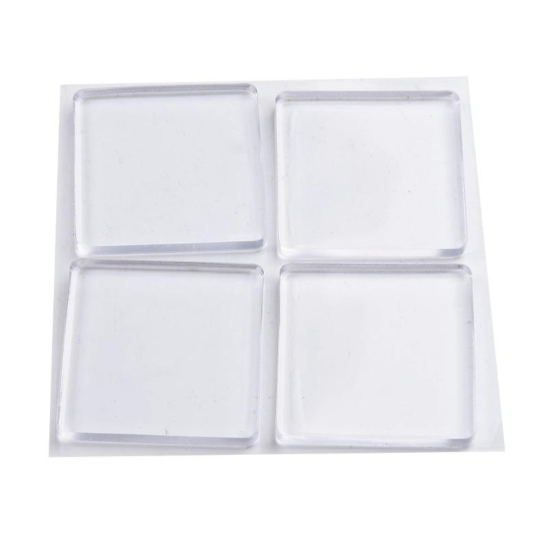 4 st/Set Transparent Vibrationsdämpande Stötdämpande Kuddmatta Tvättmaskin Självhäftande Ljudisolerande Stötskydd Dörrmatta