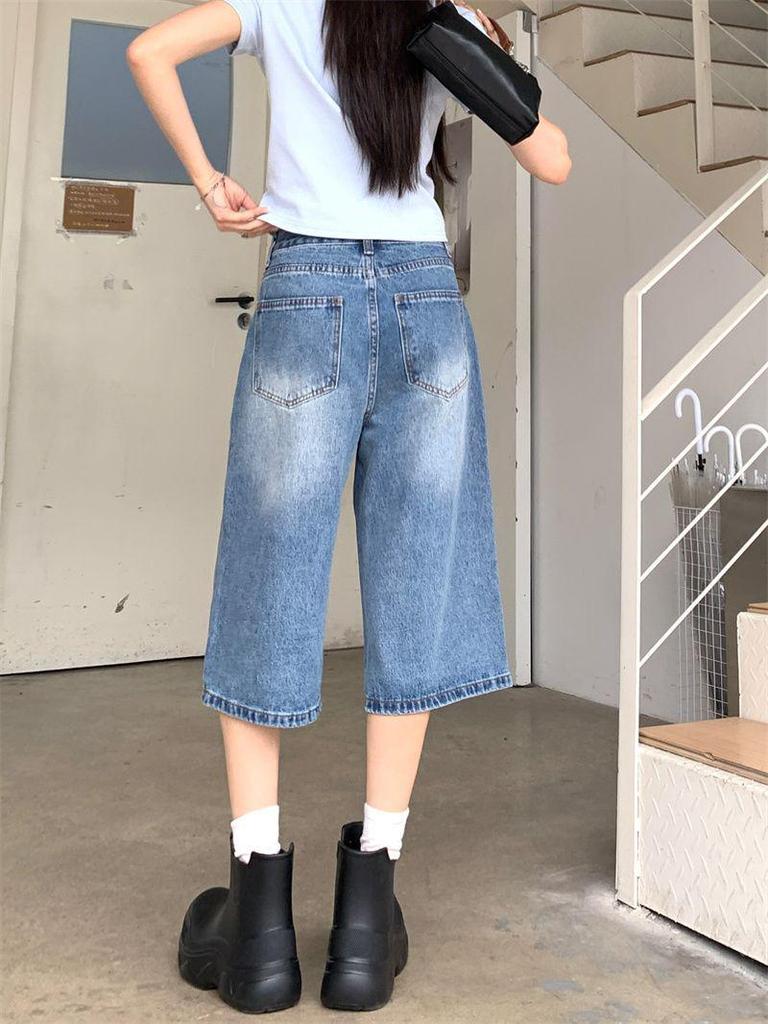 Retro High-Waisted Seven-Point Jeans - Summer 2025 Collection