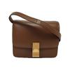 [Pre-Owned] Classic Box Polished Gold Buckle Leather Tofu Bag - Very Good #1M45PW2