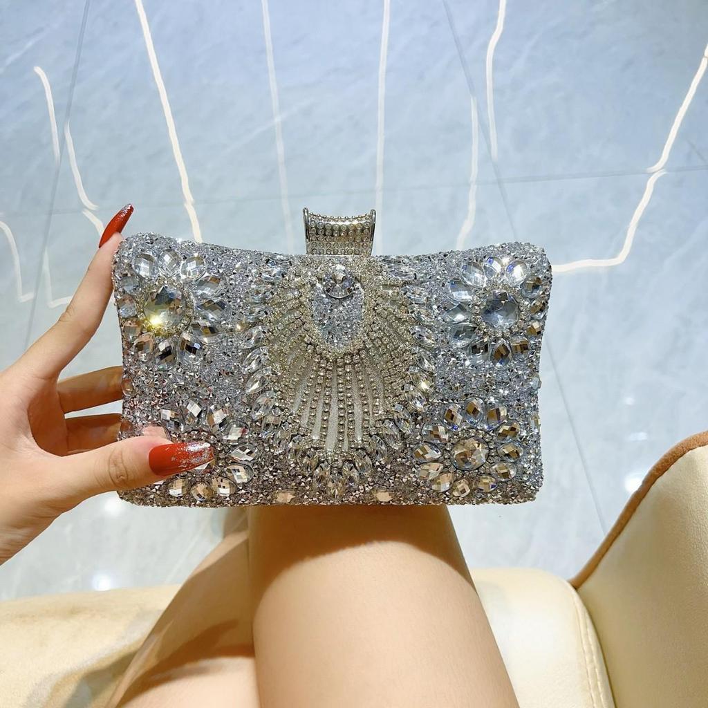 Heavy-duty Rhinestone Crossbody Evening Bag - Elegant Women's Clutch for Special Occasions