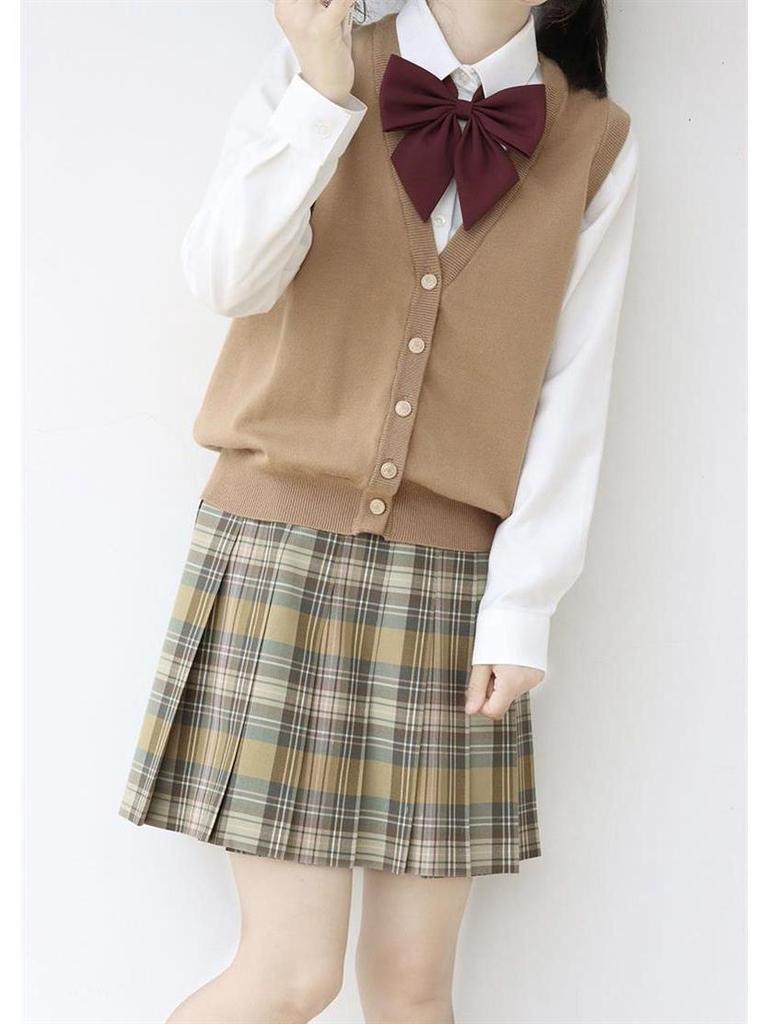 Originální námořnický JK kardigan vesta - Pletený svetr s V-výstřihem v japonském školním stylu