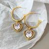 Retro Ruby and Diamond Heart Jewelry Set: Earrings, Ring, Necklace