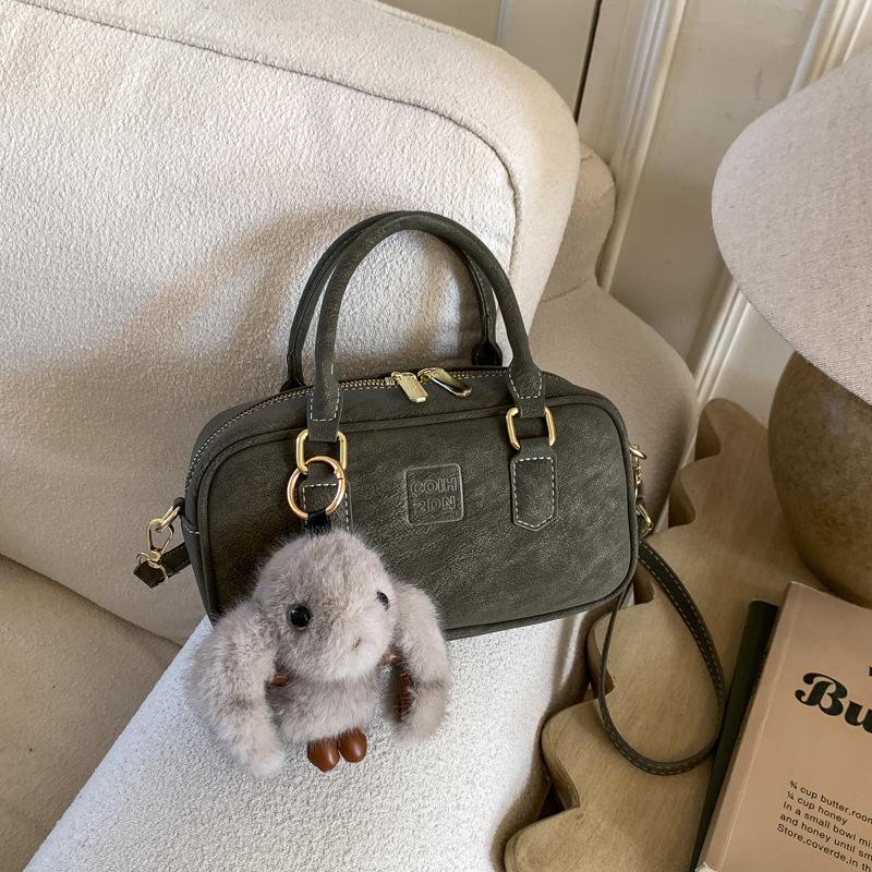 Bag Women's Handheld Winter New Simple Small Square Bag Bowling One Shoulder Retro Fashion Messenger Bag