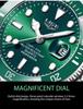 Orologio da Uomo Quarzo Fantasma Verde: Luminoso, Impermeabile, con Calendario - Stile Business di Alta Gamma.