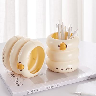 Yuvarlak Tasarım kalemlik Büyük Kapasiteli Kalem Kalem Fırça Saklama Kabı Kutusu Plastik Kırtasiye masa düzenleyici Çocuklar Hediye