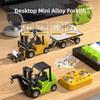 Mini Alloy Remote Control Forklift 1:64 2.4GHz Lift-lower-rotate Remote Control Truck High-quality Alloys with All Accessories