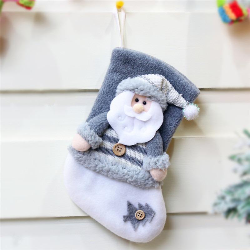 

Christmas Socks Bag Christmas Stocking Mini Sock Santa Claus Candy Kids Children Gift Bag Xmas Tree Hanging Decor