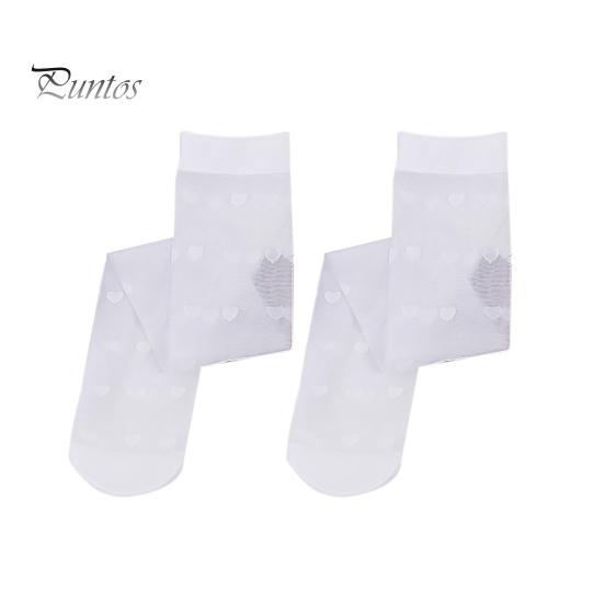 Long Socks 1 Pair Women Thin See-through Solid Color Lolita Heart Print Match Uniform Elastic Comfortable JK Style Calf Cosplay Supplies