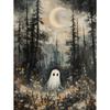 Spooky Halloween Town Folk Magical Forest Ghost Pumpkin Illustration Poster Canvas Painting Wall Pictures Holiday Home Decor