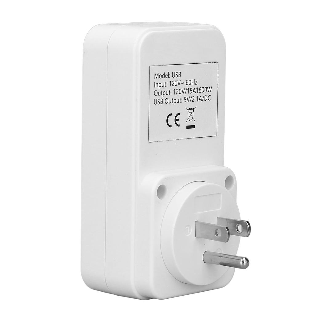 Power Adapter 5V 2.1A USB Charging Socket Travel Power Converter 15A 1800W Output   60Hz