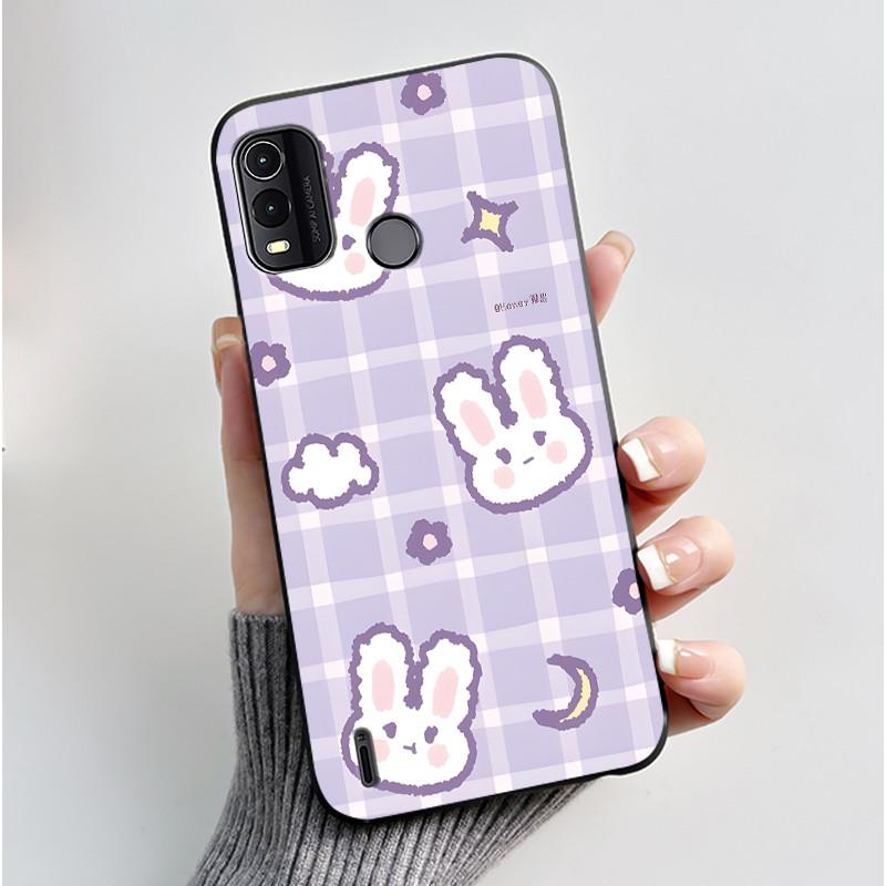 Dreamy Black Case For Nokia G11 Plus Elegant Butterfly Wildflower Pattern Shell With Jelly Color Shockproof Bumper Soft Cover