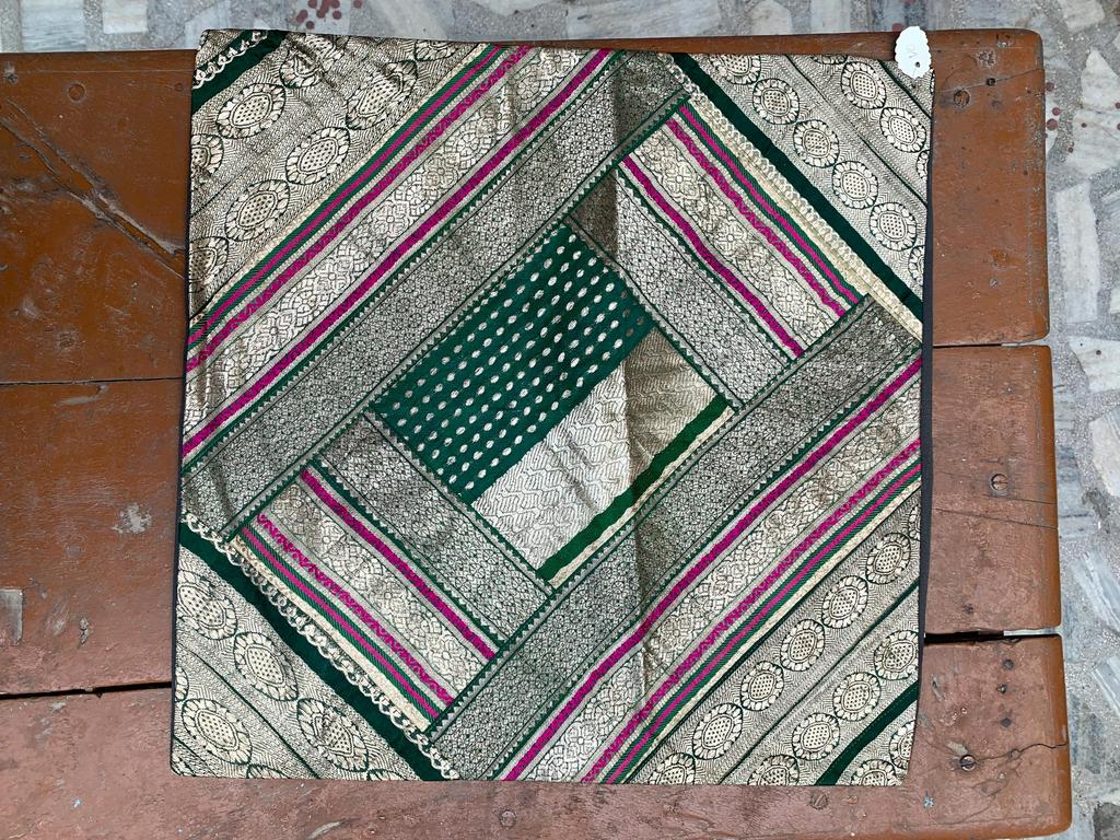 Hand Embroidered Cotton Pillow Cover: Bohemian Decorative Cushion 40