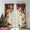 2D flat printing 2pcs Merry Christmas Party Curtains Stars and pine branches Fabric Without Electricity Family Party for Holiday