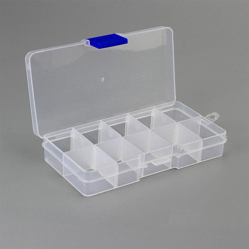 Transparent Storage Container Jewelry Box Clear Plastic Organizer Box Earring Storage Organizer Display Case for Beads 10 Grids