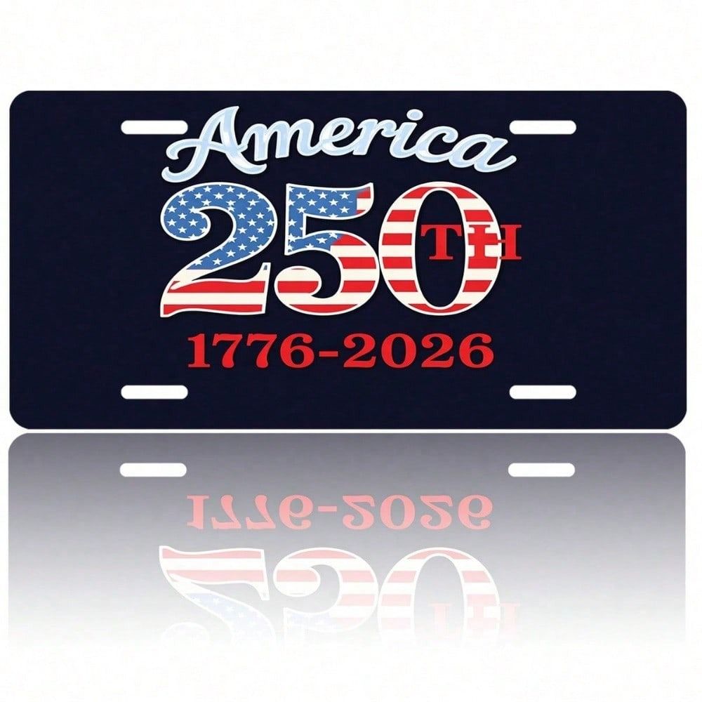 USA 250th Anniversary Flag Decorative Tin Sign 15x30 Cm for Car Collectors