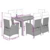 VidaXL Ensemble à Manger de Jardin avec Coussins 7 pcs, Table et Chaises avec Dossier Réglable, Meubles d'Extérieur, 3213108