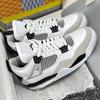 Autentické basketbalové boty z lícové kůže Air AJ4 White Cement Retro tenisky Pánské Dámské