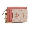 Floral Print Metal Logo Design Leather Wallet Card Holder Women Wallets Pink CAU45-IMSAS