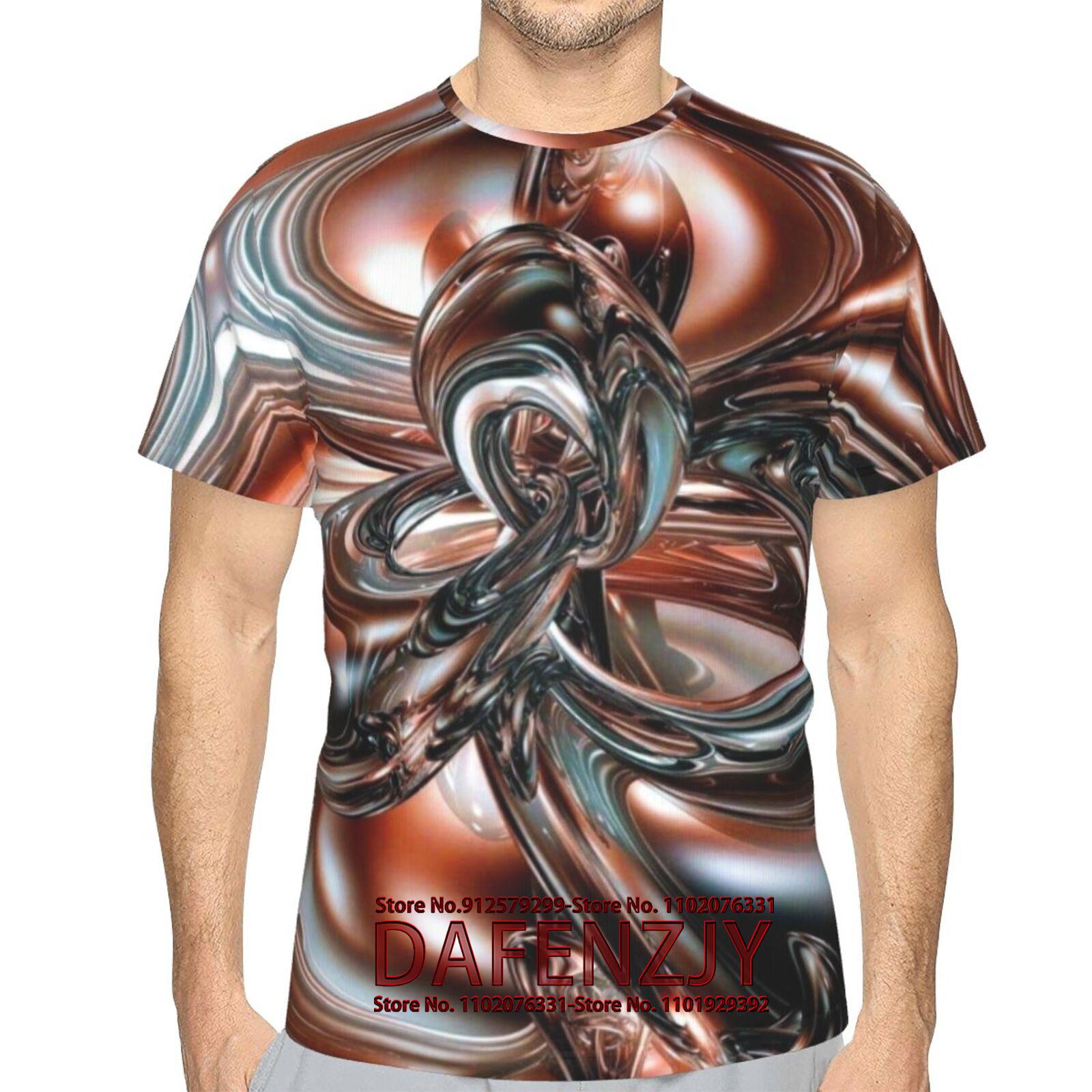 

Нова чоловіча абстрактна повсякденна футболка, кольорова новинка, 3D-друк, вінтаж, літній щоденний топ, вечірка для подорожей на свіжому повітрі One Size армія зелений колір