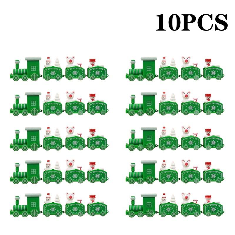 1-10PCS Small Christmas Train Decoration Cute Mini Ornament for Holiday Cake Topper Party Display and Festive Children Gift