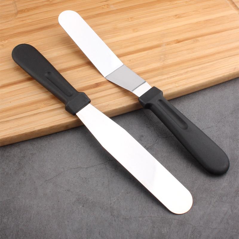 2 Adet/Set Paslanmaz Çelik Pasta Spatulası Kazıyıcı Tereyağı Krem Şekerleme Kaplama Bıçağı Pürüzsüzleştirici Mutfak Hamur İşleri Pasta Dekorasyon Aleti İçin