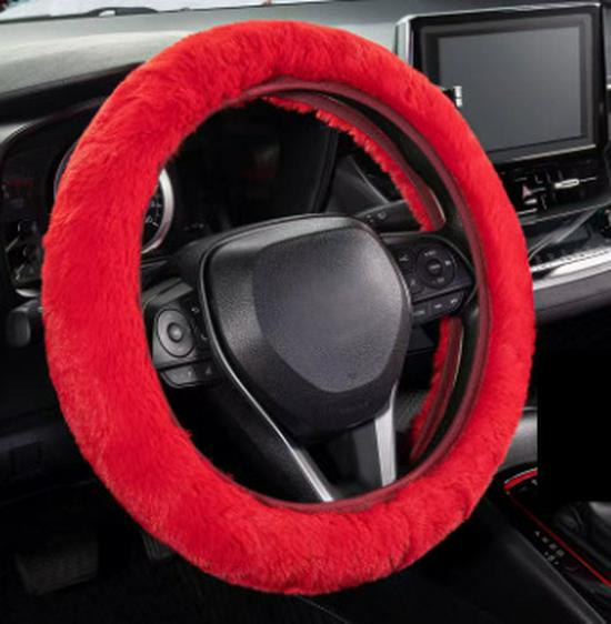 Men's & Women's Anti-Slip Winter Plush Steering Wheel Cover, O-Shape Fleece for Warmth