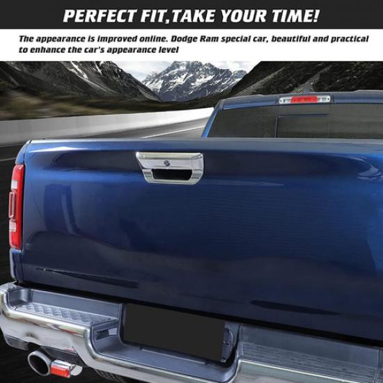 For 19-25 Dodge Ram 1500 Chrome Rear Tailgate Door Handle Cover Trim Decoration