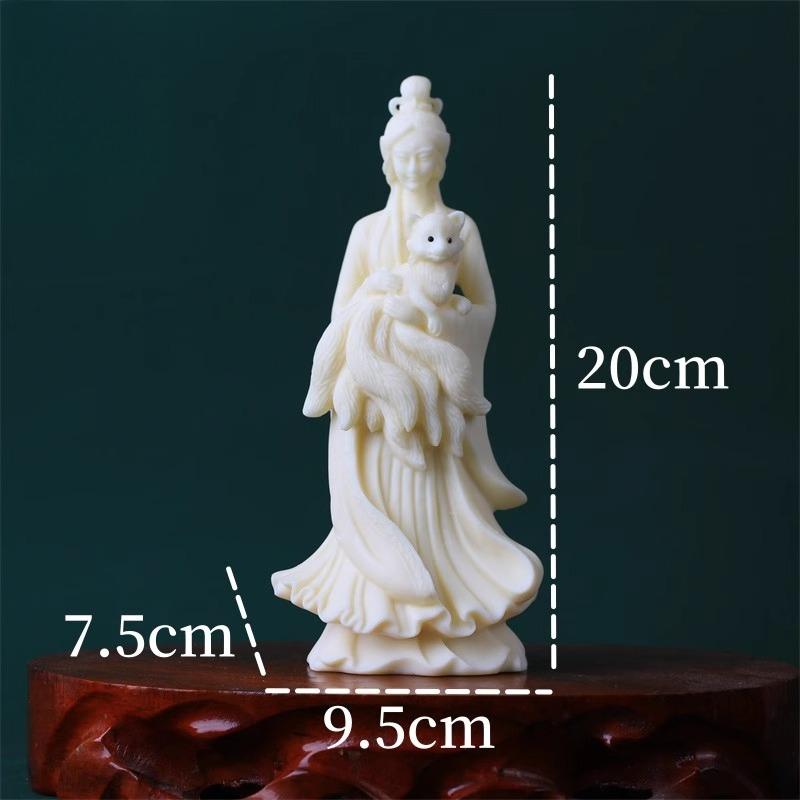1pc Ivory Fruit Powder Fox Fairy Ornament, Chinese style home decoration, fox, Feng Shui Accessories, Entrance decorations