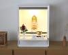 5-piece furniture-style Buddhist altar set [Konohana Small Size] Five-piece Buddhist altar set + Orin set, White, Small