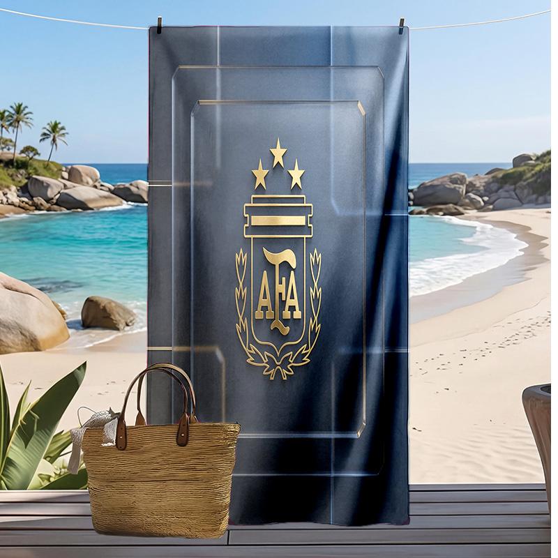 Asciugamano da Spiaggia Stampa Calcio Argentina Asciugatura Rapida Super Assorbente Morbido Asciugamano da Bagno per Nuoto Spiaggia Viaggio Souvenir Regalo per Fan