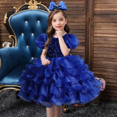 Puff Sleeve Παιδικό φόρεμα για κορίτσια Γενέθλια Flower Girl Παγιέτες Dance Performance Dress Princess Dress + φουρκέτα