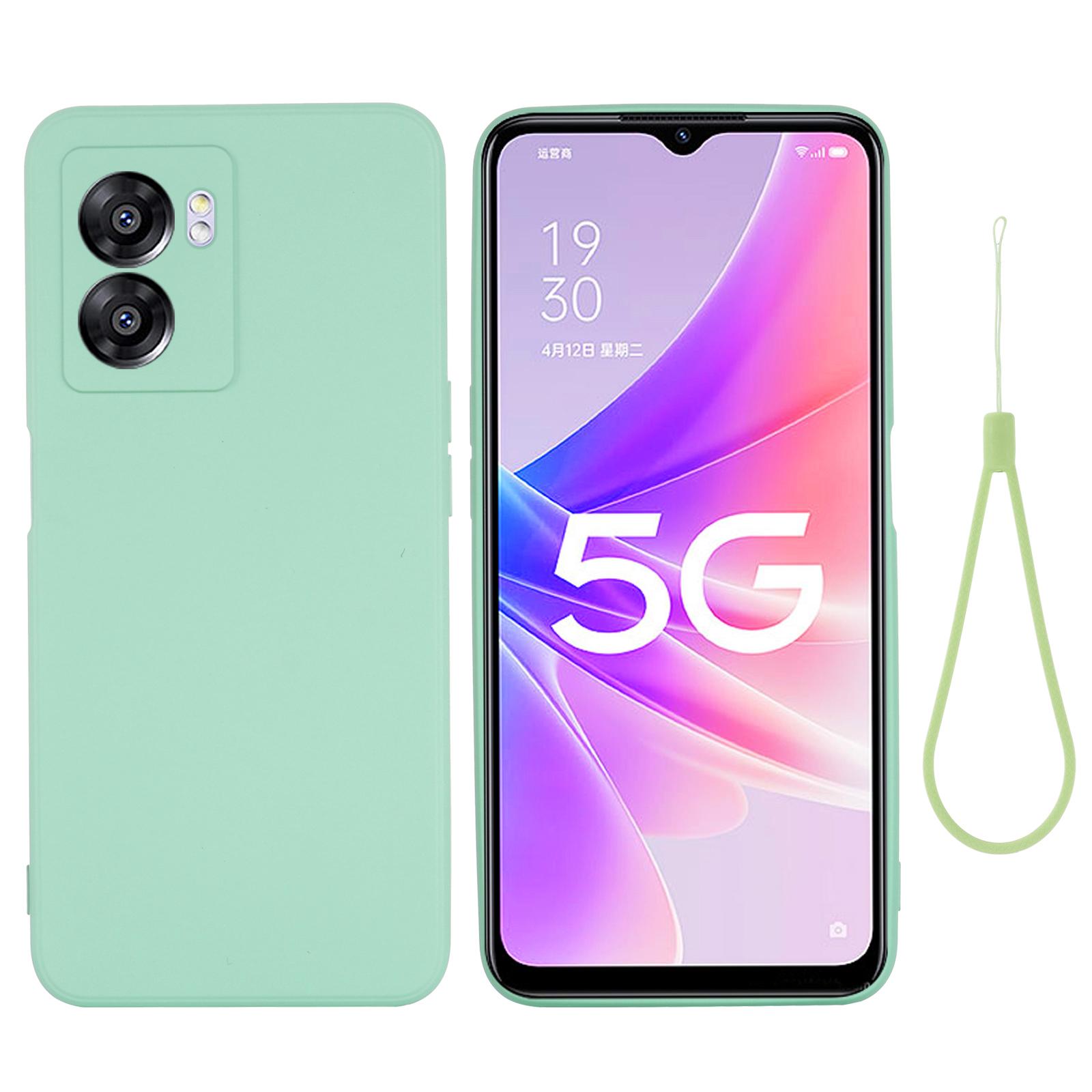 For OnePlus Nord N300 5G Case Liquid Silicone Slim Phone Cover with Wrist Strap A