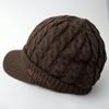 AVIREX cable knit knit cap with perfect for men and size 023 loose-fit brim, women, winter, brown,