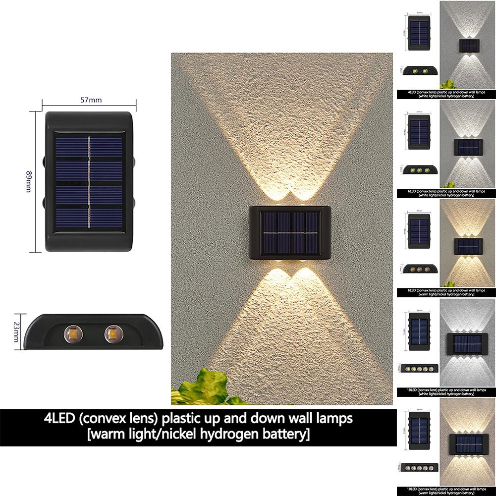 2 Pack Solar Up Down Wall Lights Outdoor Sconce IP65 Waterproof Solar Fence Light For Home Garden Porch Decoration