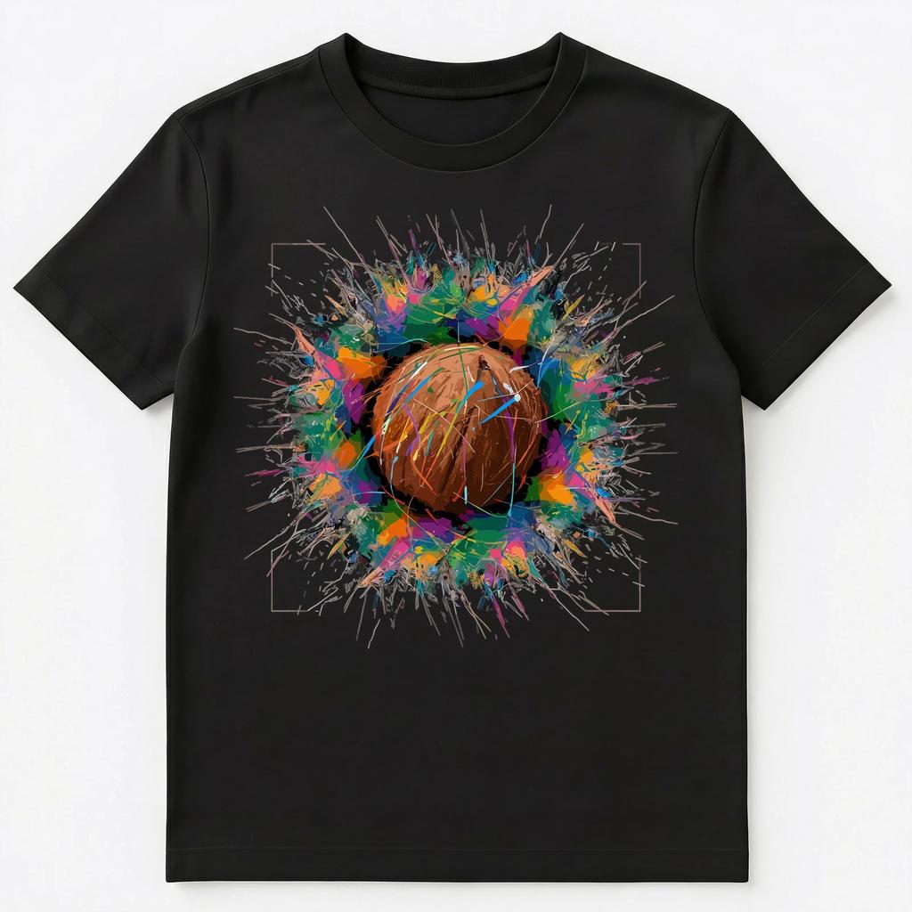 Colorful Paint Splash Coconut Art Graphic Unisex T-Shirt
