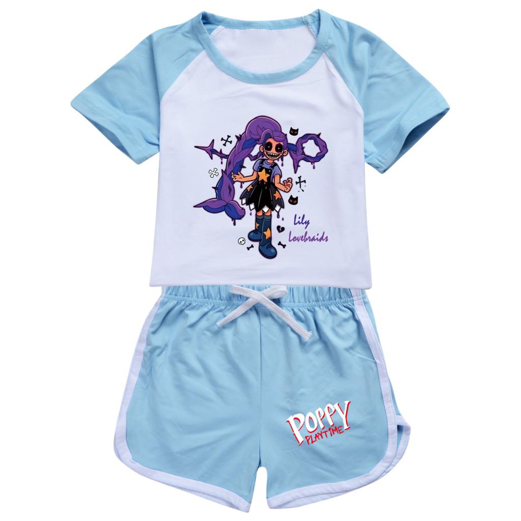 5602 Kids Girls Lily Lovebraids Print T-shirt Shorts Casual Tracksuit Sets