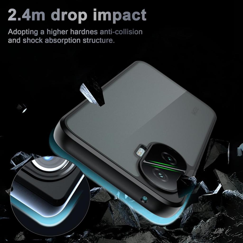 Frosted Matte Case for Xiaomi Poco F7 5G Cover Shockproof Translucent Skin-Touch Hard Back Shell Frame Fundas