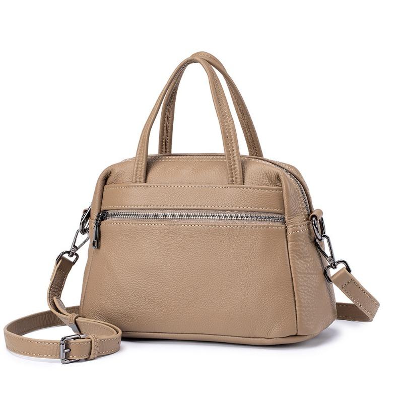 

Женская сумка из натуральной кожи, высококачественная текстура верхнего слоя из коровьей кожи, сумка через плечо, простая женская сумка через плечо, все в одном, большая вместимость абрикосовый