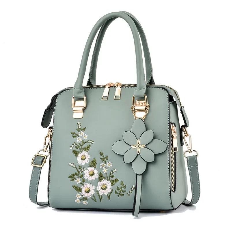 Luxus-Stickerei-Handtasche für Damen PU-Leder Quaste Umhängetasche Designer-Henkeltasche Marke Damen-Schultertasche bolso