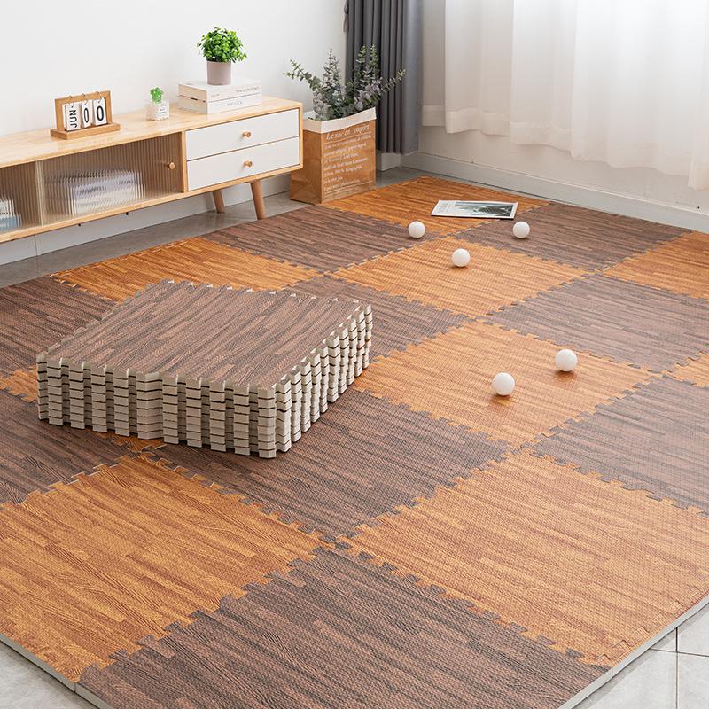 Wood Grain Foam Interlocking Crawling Mat for Children - Thickened Tatami Carpet for Home Use