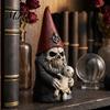 Desktop Display Statues 3D Printed Gothic Skull Gnome Ornament, Halloween Retro Spooky Ornaments for Home Decor Figurine and Garden Decoration, Unique