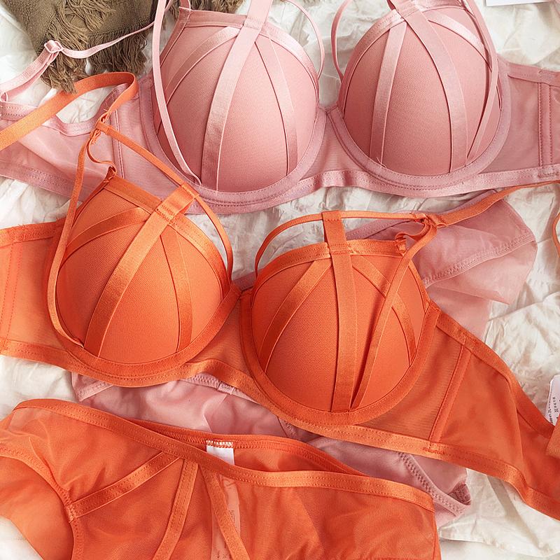 Set de lenjerie de corp de culoare nouă, Sexy Hollow Push Up Sutien Set Femei Clasic Bandage Sutien de vară Dantela Plus Size Sutien și Chiloți Seturi