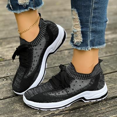 Sapatos femininos de verão novos casuais femininos respiráveis tecidos em fly sapatos de estudante moda tênis esportivos femininos