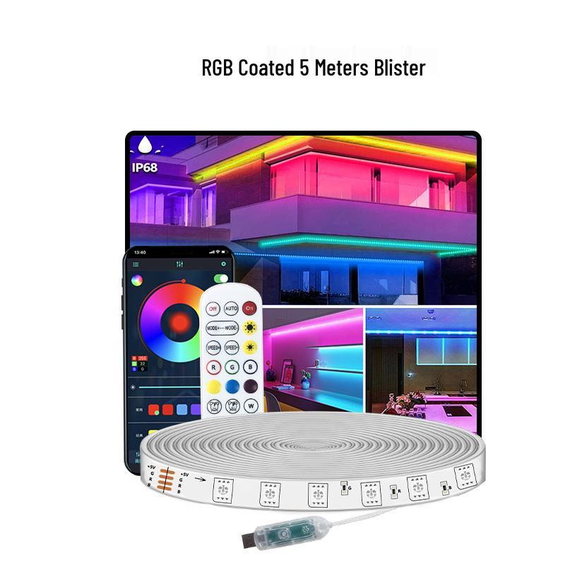 

Smart Bluetooth RGBIC Outdoor Light Strip: Sound-Activated, Rubberized, Colorful Ambient Lighting for E-sports, TV, and More